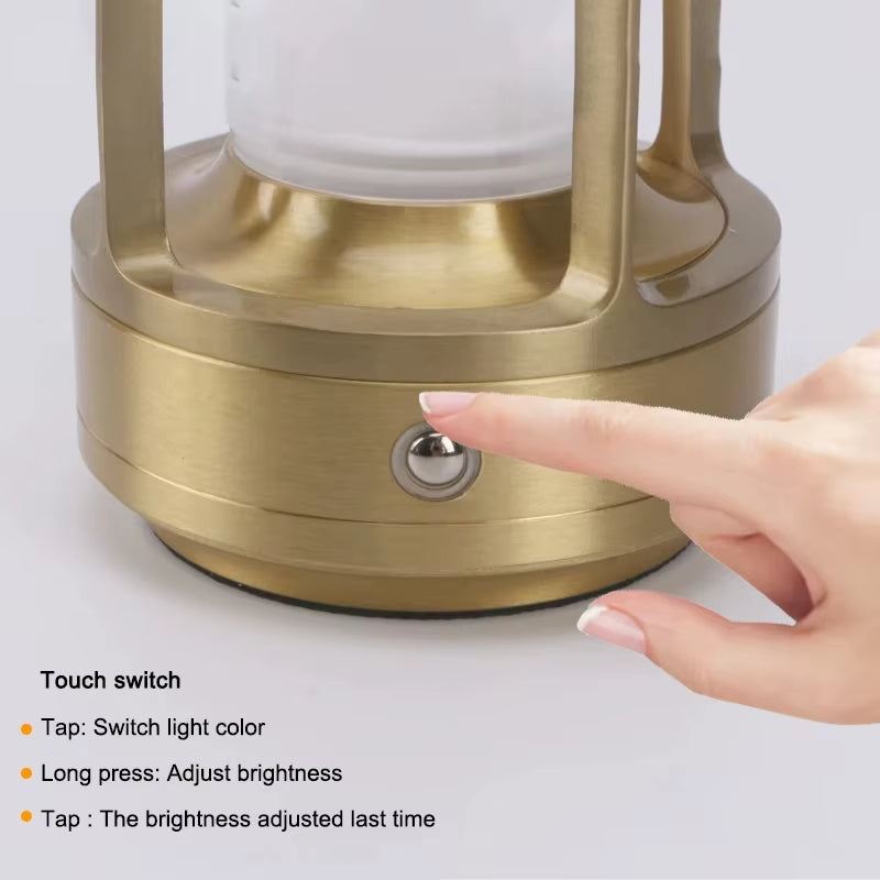 Night Light Black Gold Silver Table Lamp Touch USB Charging Ambient Light Suitable for Bedrooms Living Rooms